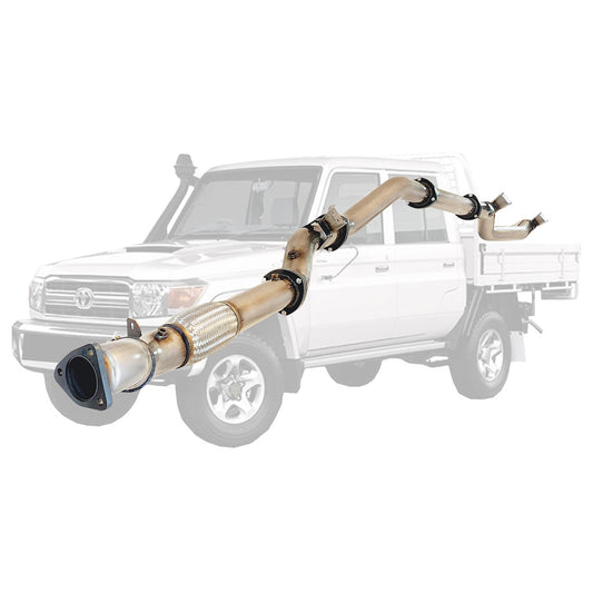 Toyota Landcruiser 79 Series VDJ79 UTE 4.5L V8 2016-On 3.5 Inch Stainless Turbo Back DPF Model Exhaust