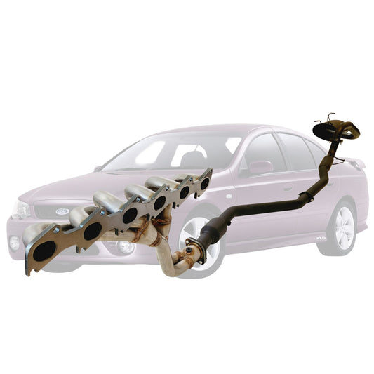 Ford Falcon BA BF XR6 Sedan XPS Extractors And Catback Exhaust 2.5 Inch Front Hotdog and Rear Muffler