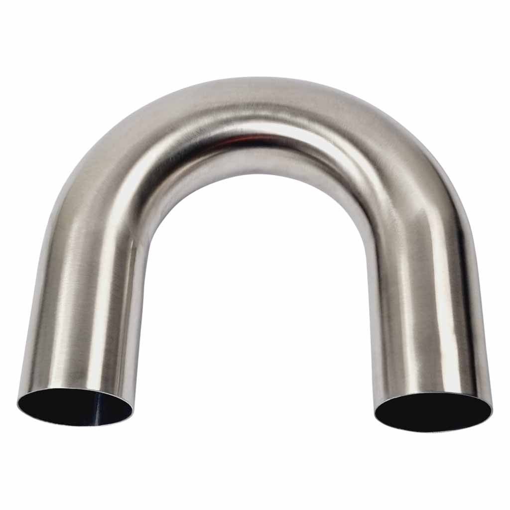 3 1/2" 180 Degree 1.5D Radius Mandrel Bend Brushed 304 Stainless Steel