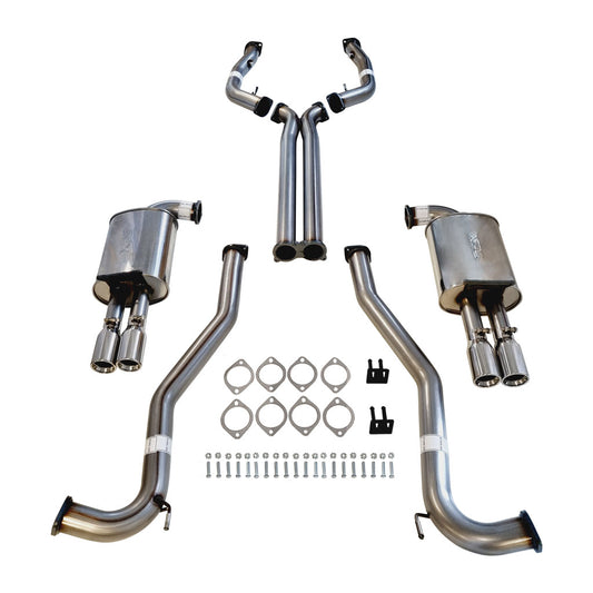 Commodore VE VF V6 V8 Sed Wag Twin 3 Inch Stainless Steel Catback Exhaust x Pipe & Straight Tips
