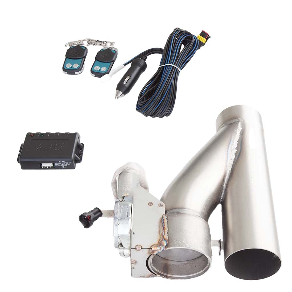 XFORCE Electric Stainless Steel Exhaust Cut Out Valve Kit With Remote 3 Inch