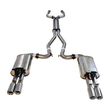 Commodore VE VF V6 V8 Sed Wag Twin 3 Inch Stainless Steel Catback Exhaust x Pipe & Straight Tips