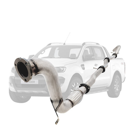 Ford Ranger PX 2016-2021 3.2L 3.5 Inch Turbo Back DPF Delete Exhaust System