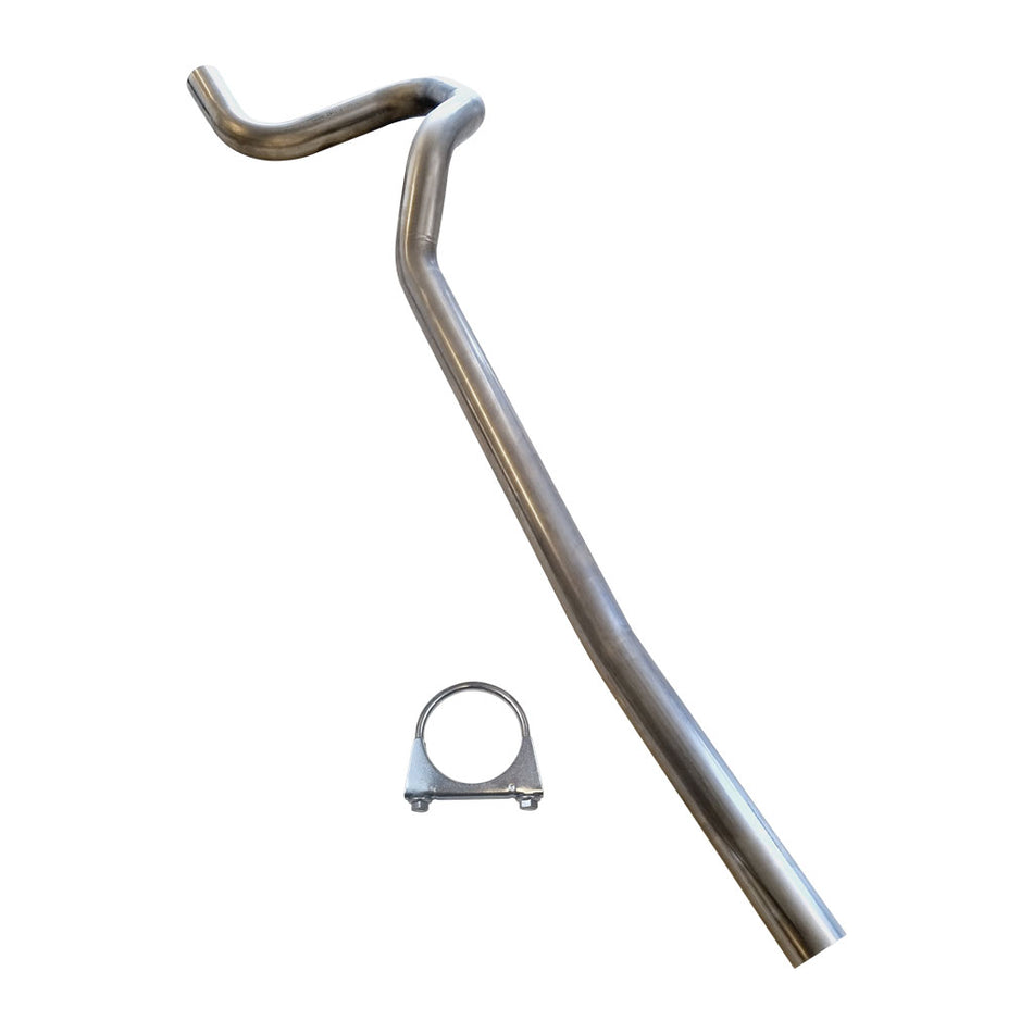 Ford Falcon XE XF EFI Sedan Mandrel Bent Tailpipe 2.5 Inch 409 Stainless Steel with exhaust clamp visible
