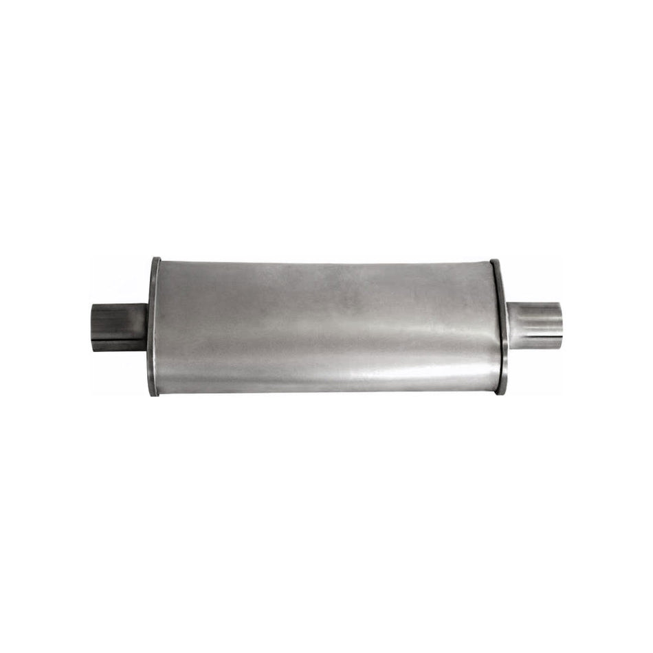 1.75" Universal Car Muffler 5" x 3" Oval 14" Long Glass Packed Center/Center
