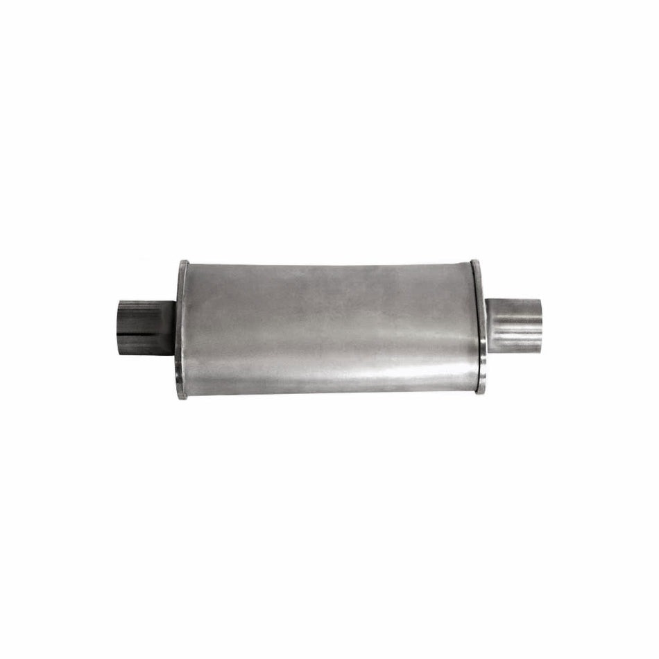 2" Universal Car Muffler 5" x 3" Oval 12" Long Glass Packed Center/Center
