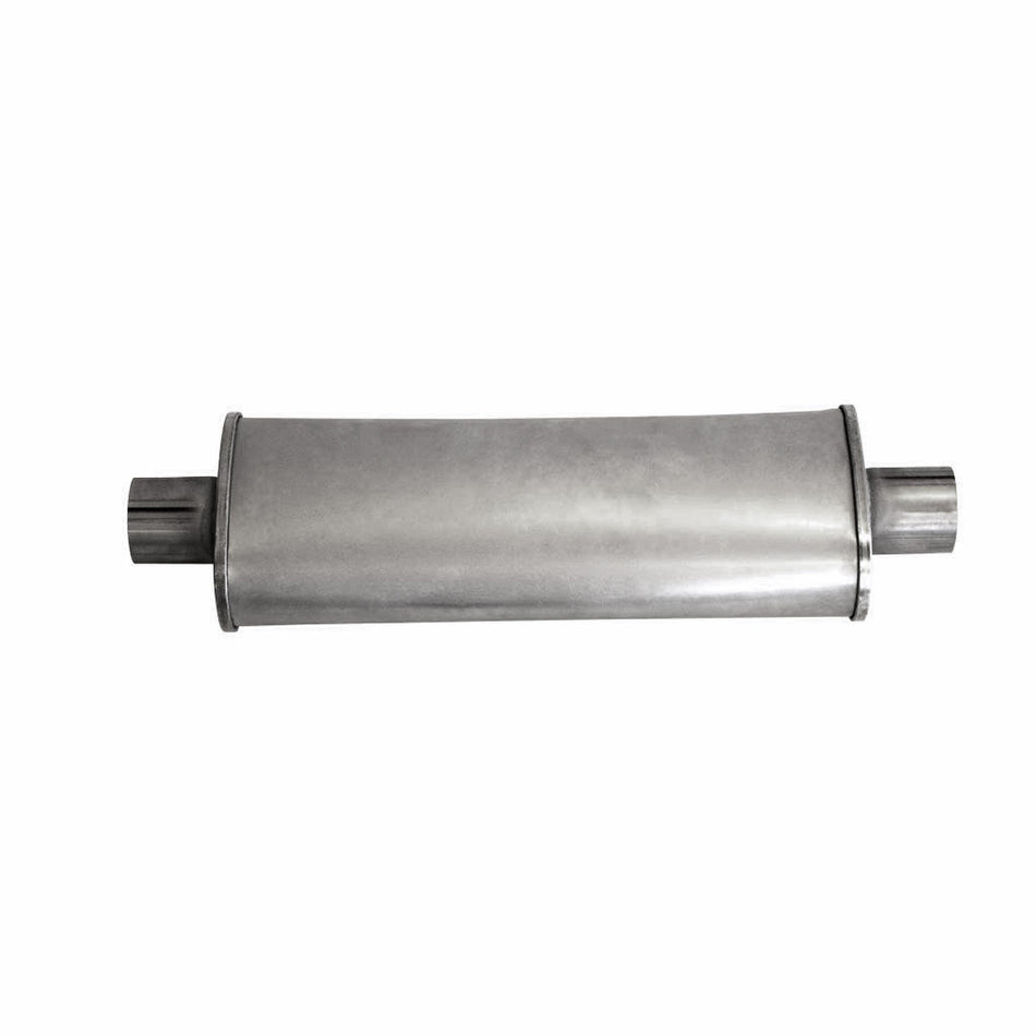2" Universal Car Muffler 5" x 3" Oval 16" Long Glass Packed Center/Center