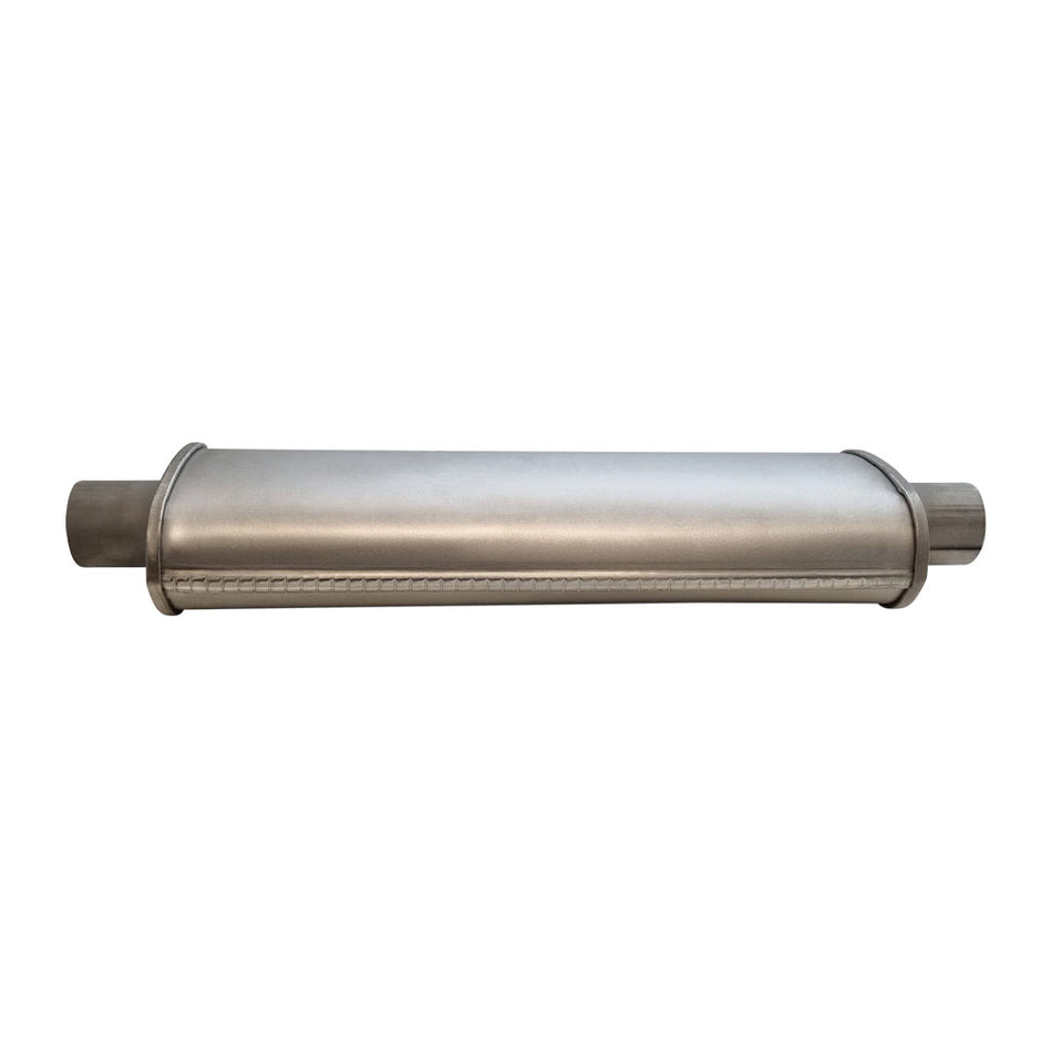 2" Universal Car Muffler 5" x 3" Oval 18" Long Glass Packed Center/Center