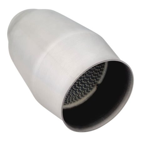 Universal Catalytic Converters - 2.5" to 3" 100/200 Cell Metallic Round Body, Brush Finish, 190mm Length component