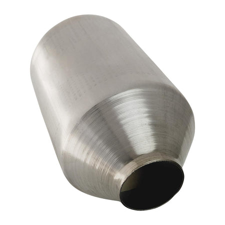Universal Euro 5 and 4 Ceramic Core Catalytic Converter 5" Round Body in stainless steel for universal exhaust applications.