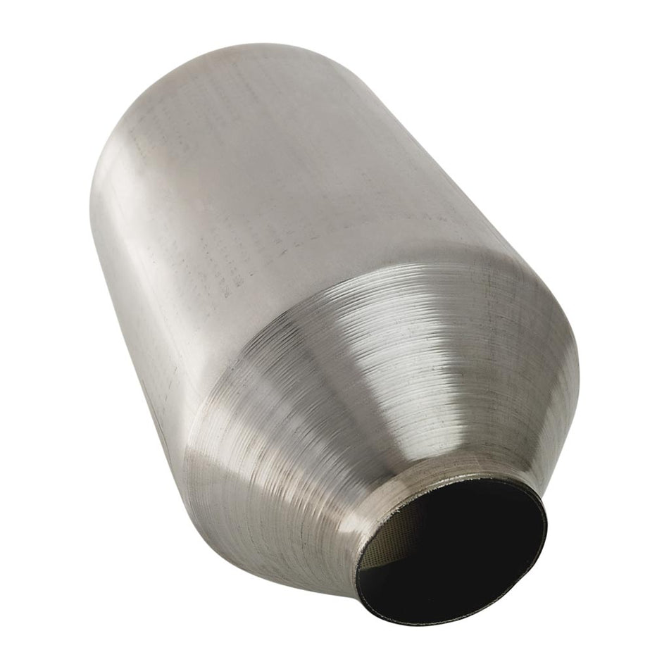 Universal Euro 5 and 4 Ceramic Core Catalytic Converter 5" Round Body in stainless steel for universal exhaust applications.
