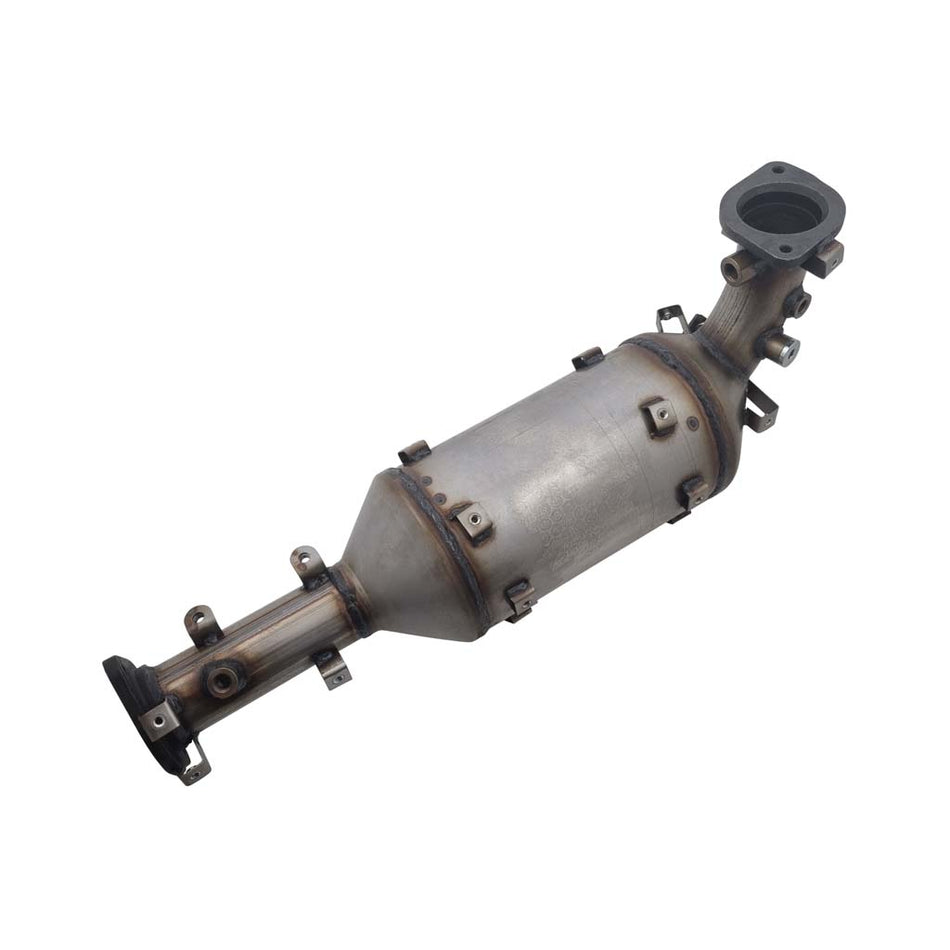 Navara D40 Pathfinder R51 2.5L Yd25Ddti DPF Diesel Particulate Filter Cat made of metal with welded fittings and flanges.