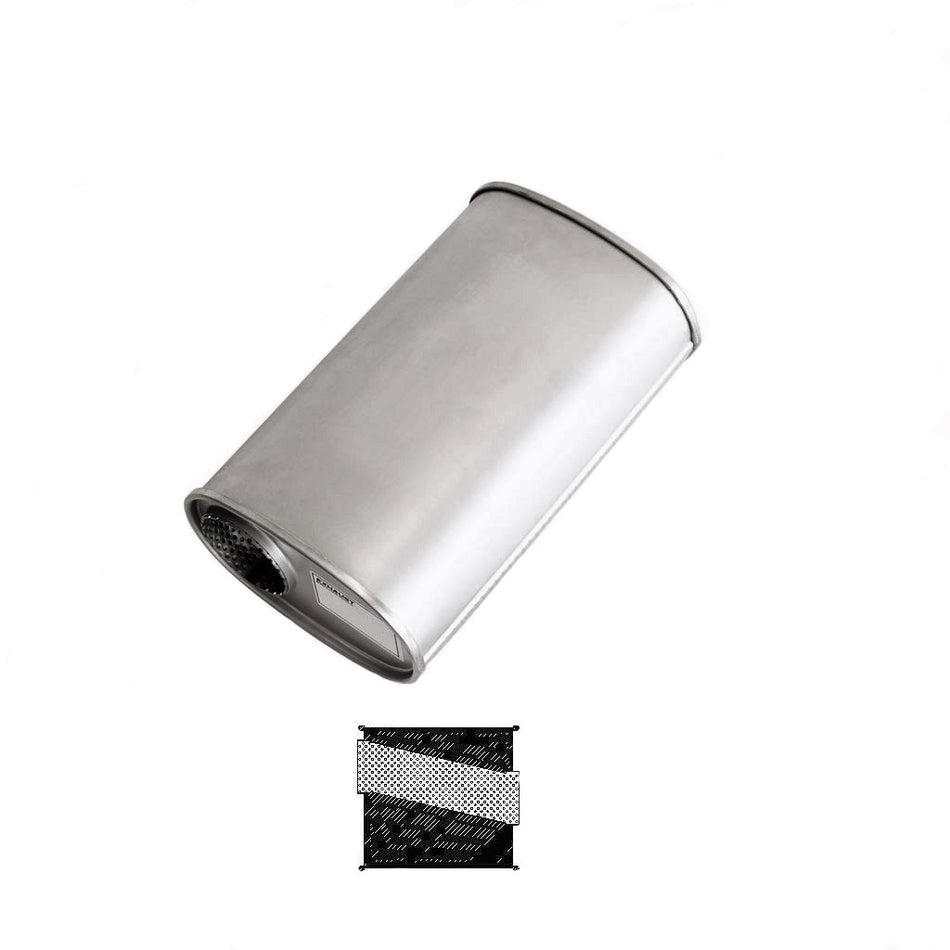 3" Universal Car Muffler 8" x 5" Oval 14" Long Straight Through Stubless OC