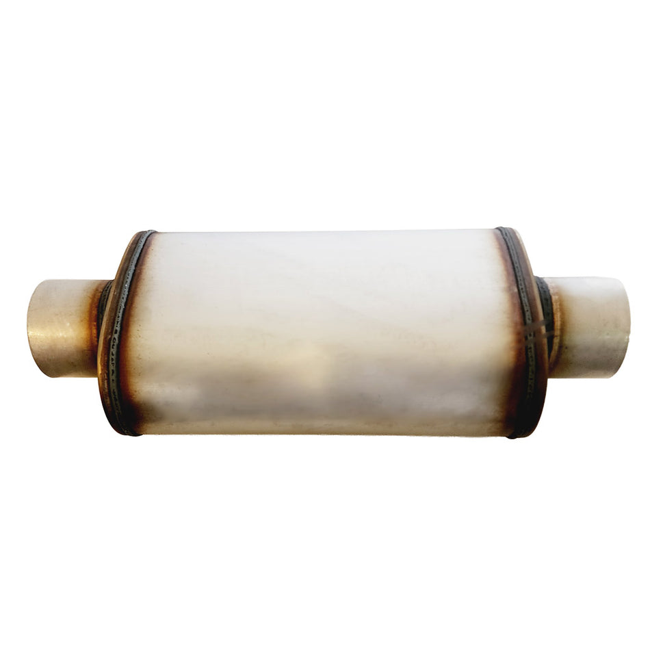 3.5 Inch 8" X 5" Stainless Oval - 14 Inch Long C/C GP Welded Straight Through