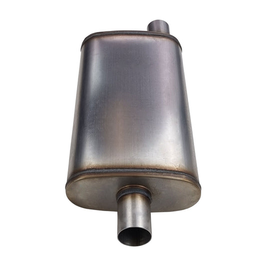 10" x 4" Offset/Centre Welded (F) Configurations Mufflers | Stainless 409 | Select Your Size Length and Internal Options