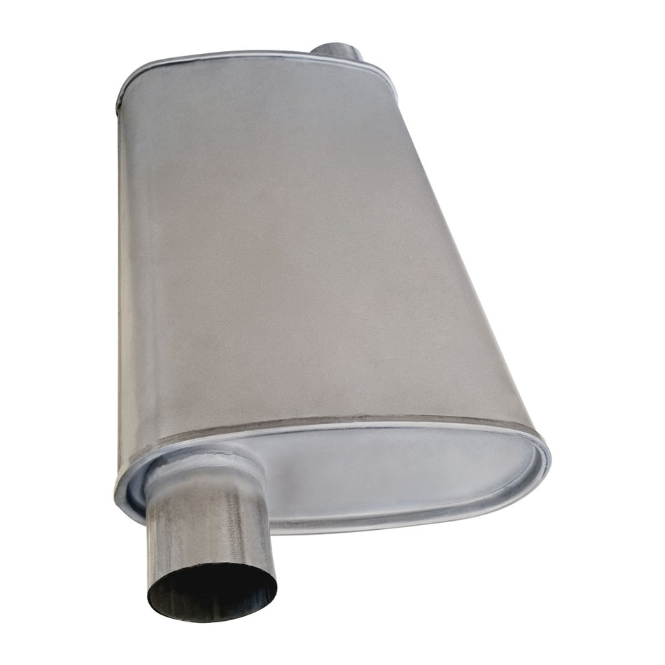 2.5" Universal Car Muffler 10" x 4" Oval 16" Long Straight Through O/O