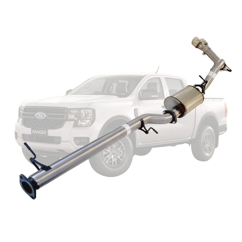 Stainless steel exhaust system with muffler for Ford Ranger Next Gen 2022 Onwards 2L BI-Turbo 3 Inch DPF Back Exhaust Not For ADBLUE models (Requires tunning After Fitment)