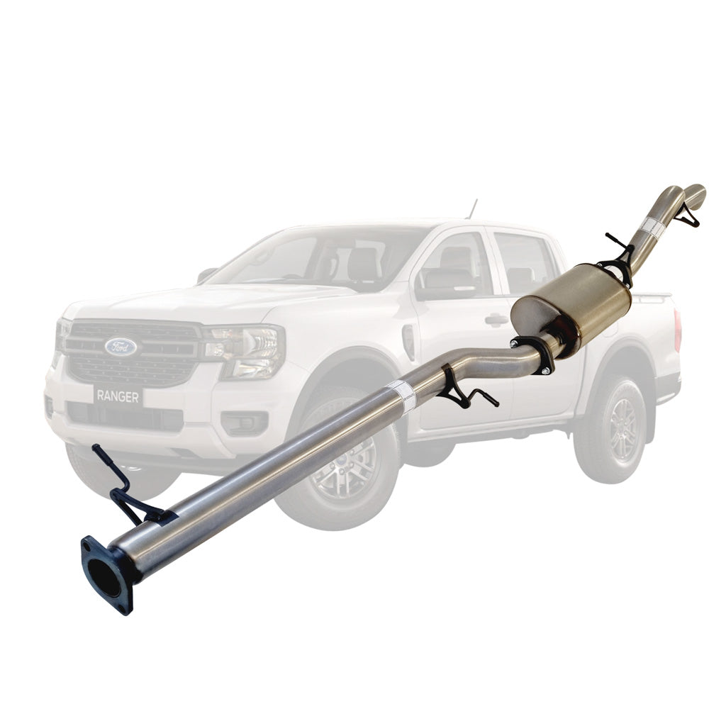 Ford Ranger Next Gen 2022 Onwards 2L BI-Turbo 3 Inch DPF Back Exhaust Not For ADBLUE models with stainless steel tube and muffler