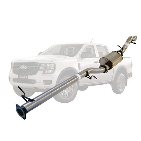 Ford Ranger Next Gen 2022 Onwards 2L BI-Turbo 3 Inch DPF Back Exhaust Not For ADBLUE models with stainless steel tube and muffler