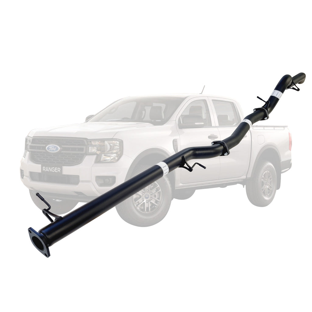 Ford Ranger Next Gen 2022 Onwards 2L BI-Turbo 3 Inch DPF Back Exhaust Not For ADBLUE models (Requires tunning After Fitment) in black steel