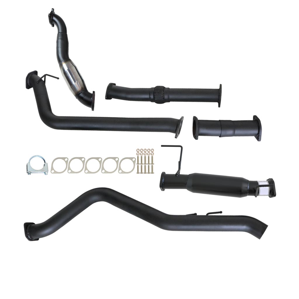 Holden Rodeo RA 1/2007 - 12/2008 3L 4JJ1-TC 3 Inch Turbo Back Exhaust with metal pipes and mounting hardware components