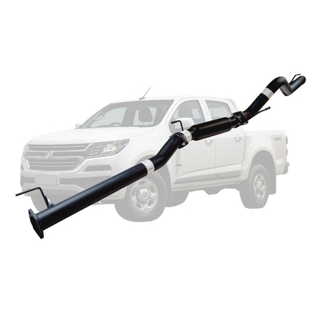 Holden Colorado RG 2016 Onwards 2.8L Crew Cab 3 Inch DPF Back Exhaust in black steel with mounting brackets