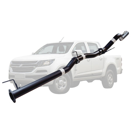 Holden Colorado RG 2016 Onwards 2.8L Crew Cab 3 Inch DPF Back Exhaust pipe in black coated steel with clamps and mounting brackets