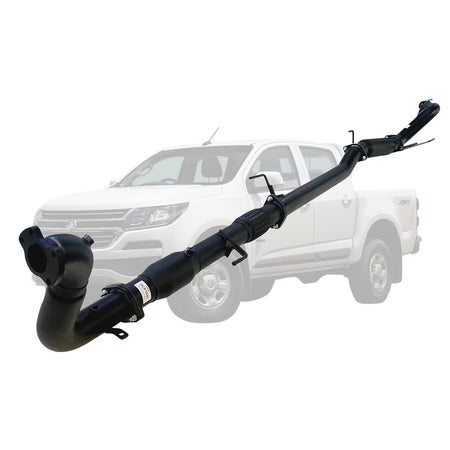 Holden Colorado RG 2016 Onwards 2.8L 3 Inch Turbo Back DPF Delete Exhaust in black steel with mandrel bends