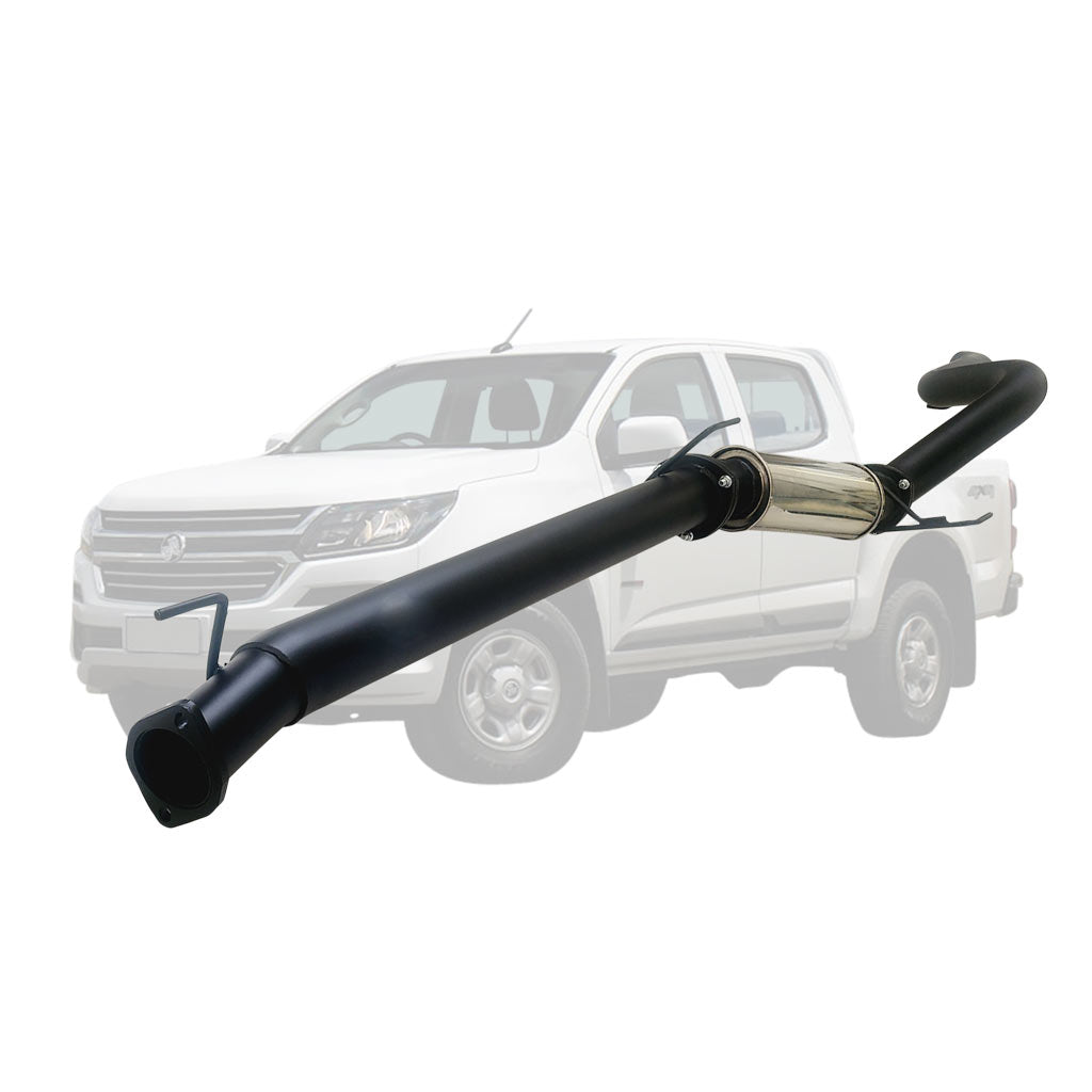 Holden Colorado RG 2016 Onwards 2.8L Crew Cab 3.5 Inch Stainless DPF Back Exhaust with black matte and stainless steel finish