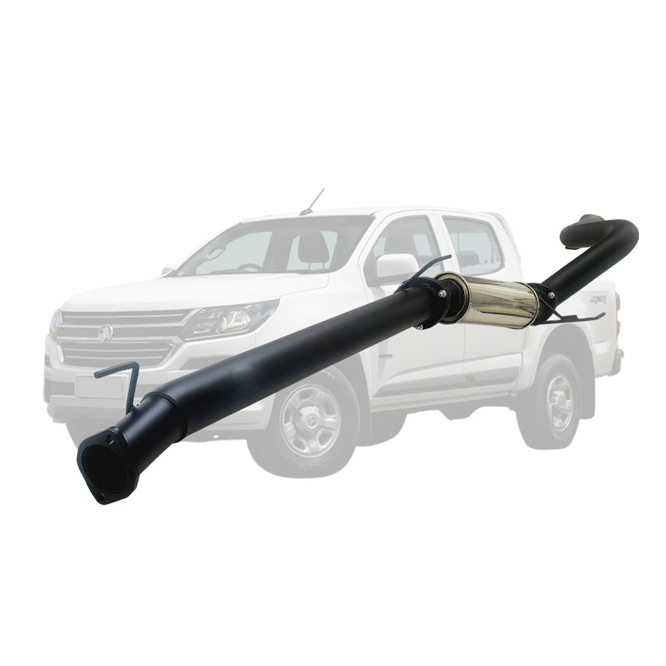 Holden Colorado RG 2016 Onwards 2.8L Crew Cab 3.5 Inch Stainless DPF Back Exhaust with black matte and stainless steel finish