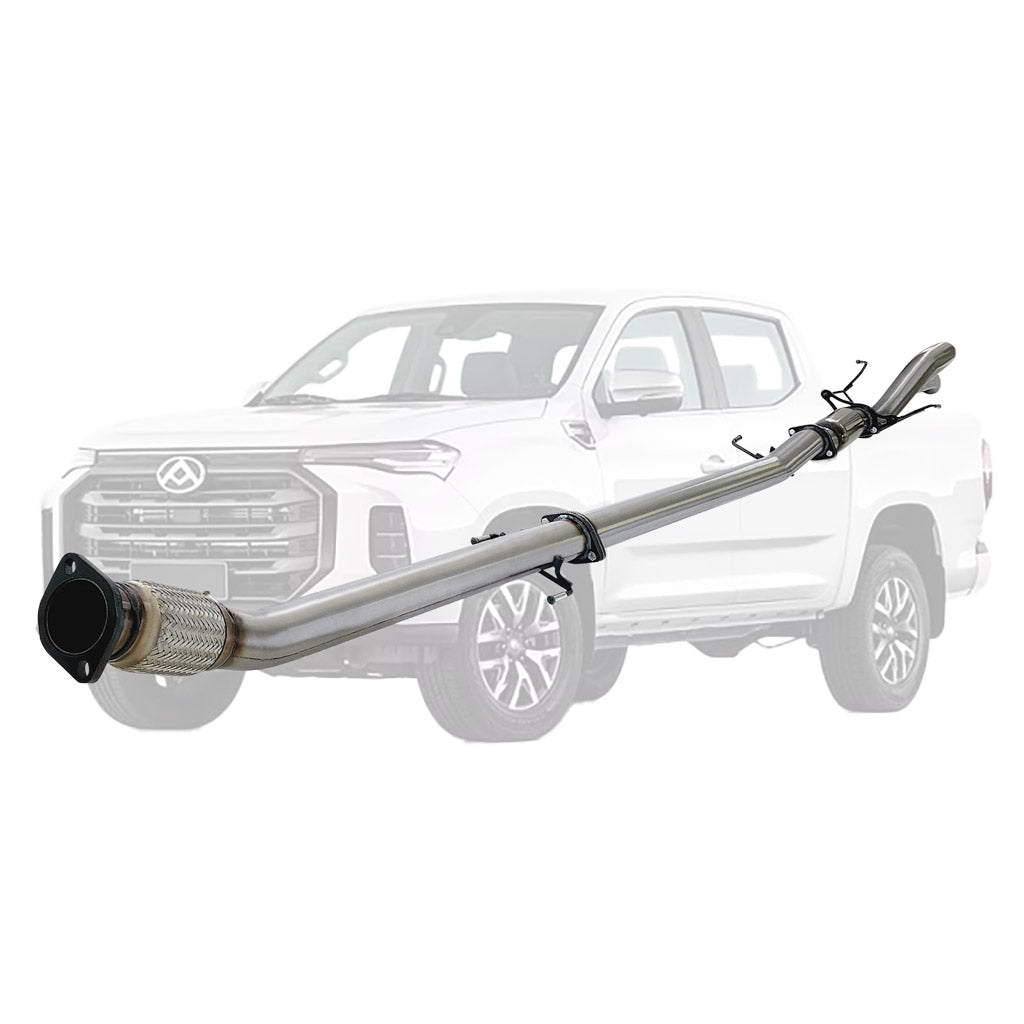 LDV T60 2.0L Turbo Diesel 4 Cyl Ute AWD 09/2021-ON 3 Inch DPF Back Exhaust stainless steel pipe with flex joint and mounting brackets