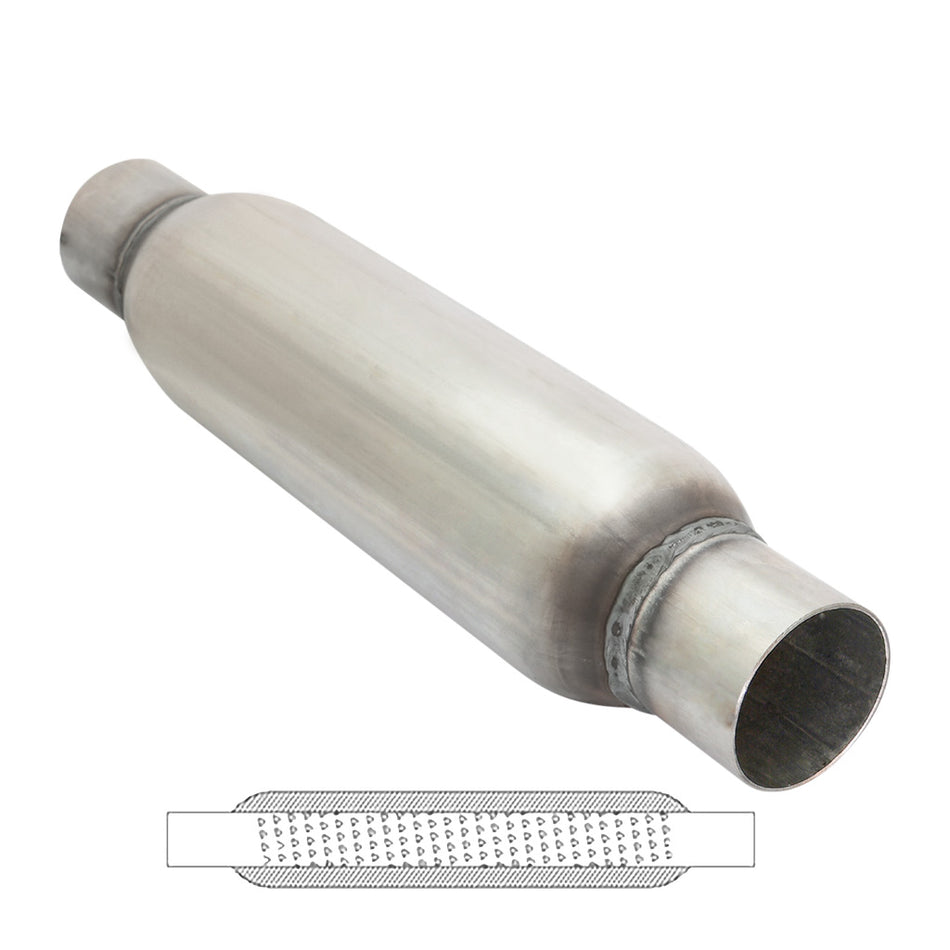 Aluminized Steel 2.25" ID 12" Long Hotdog Muffler Resonator