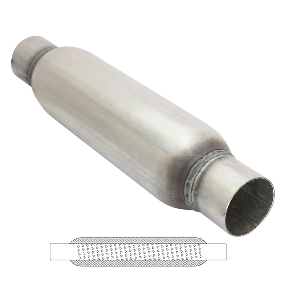 Aluminized Steel 2.5" ID 12" Long Hotdog Muffler Resonator