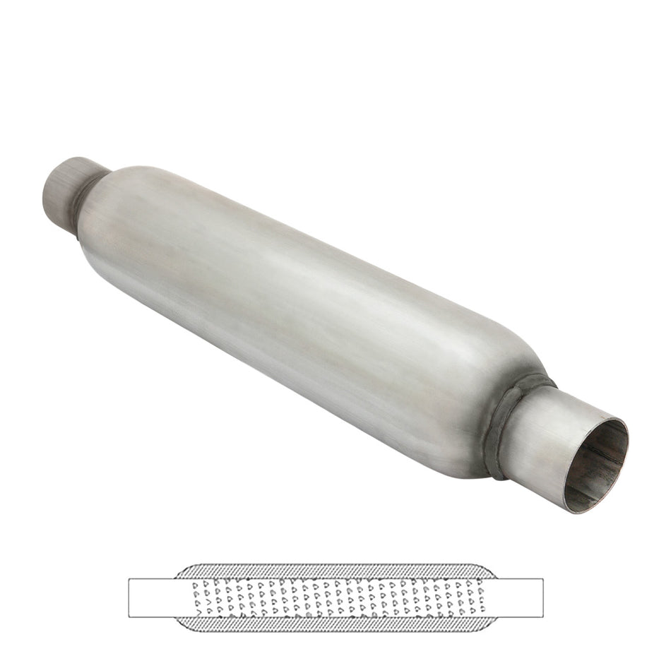 Aluminized Steel 2" ID 15" Long Hotdog Muffler Resonator With Fiberglass Packing