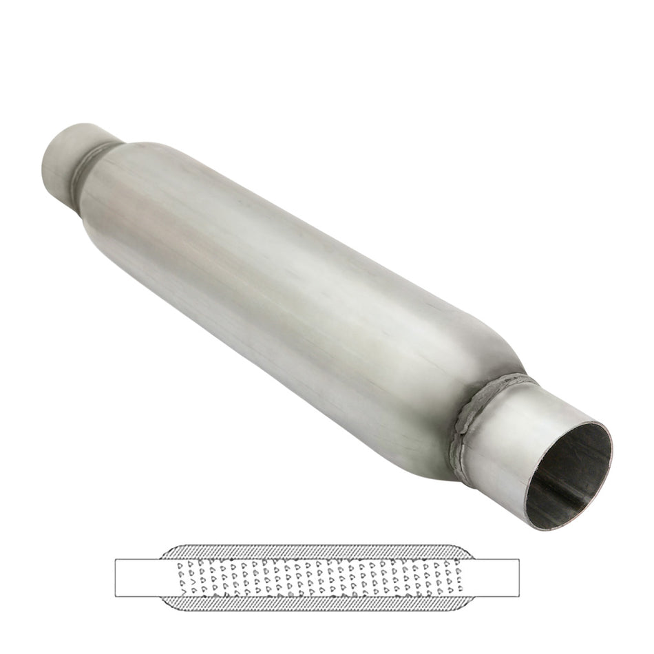 Aluminized Steel 2.25" ID 15" Long Hotdog Muffler Resonator