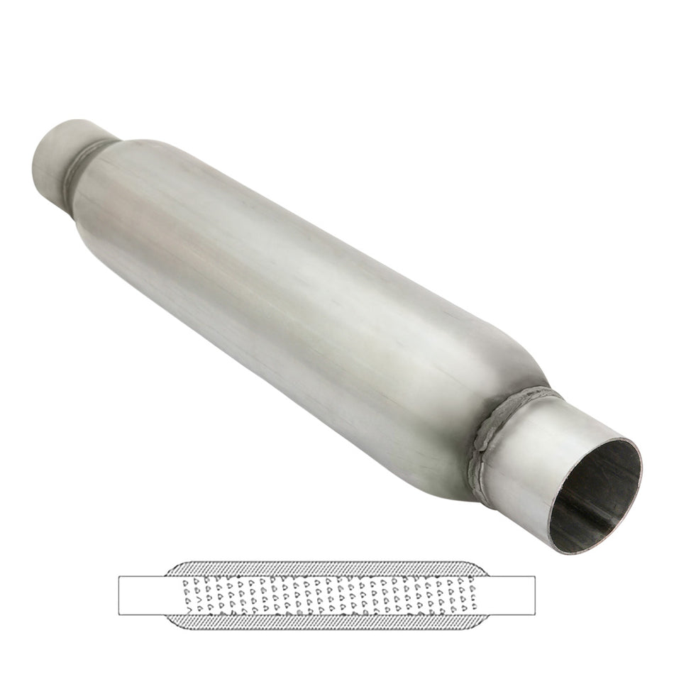 Aluminized Steel 2.5" ID 15" Long Hotdog Muffler Resonator
