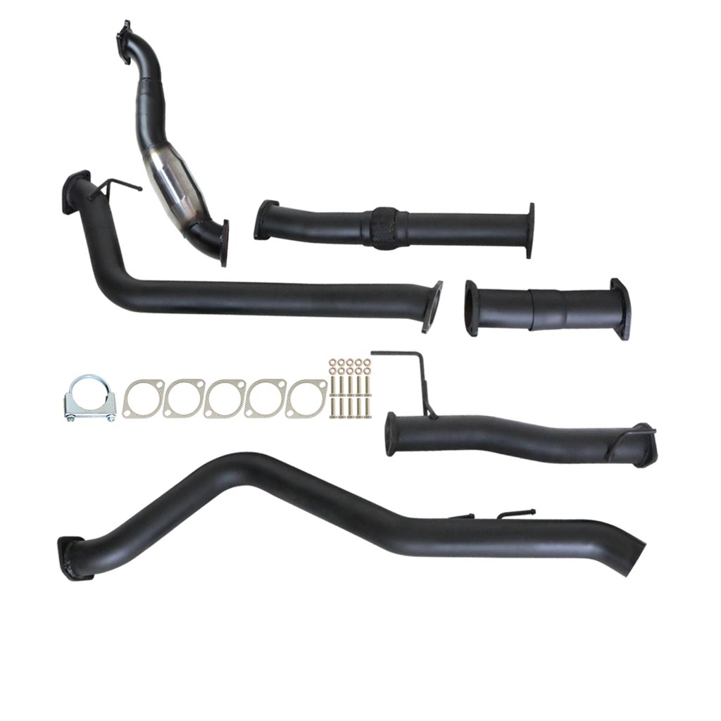 Isuzu D-MAX RC 07/2008 - 07/2010 3L 4JJ1-TC 3 Inch Turbo Back Exhaust system with black steel pipes and mounting hardware