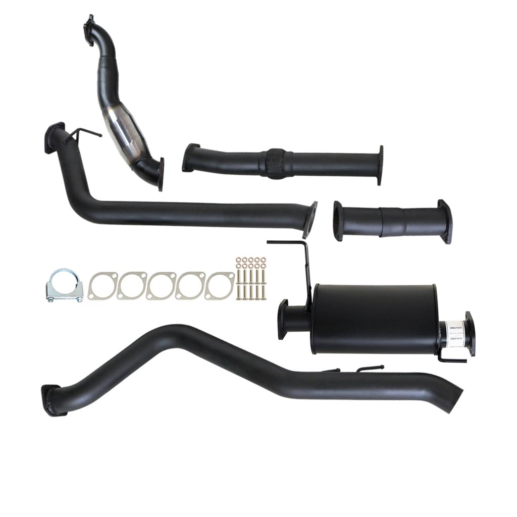 Isuzu D-MAX RC 2010-2012 3L 4JJ1-TC 3 Inch Turbo Back Exhaust system with black steel pipes and muffler components