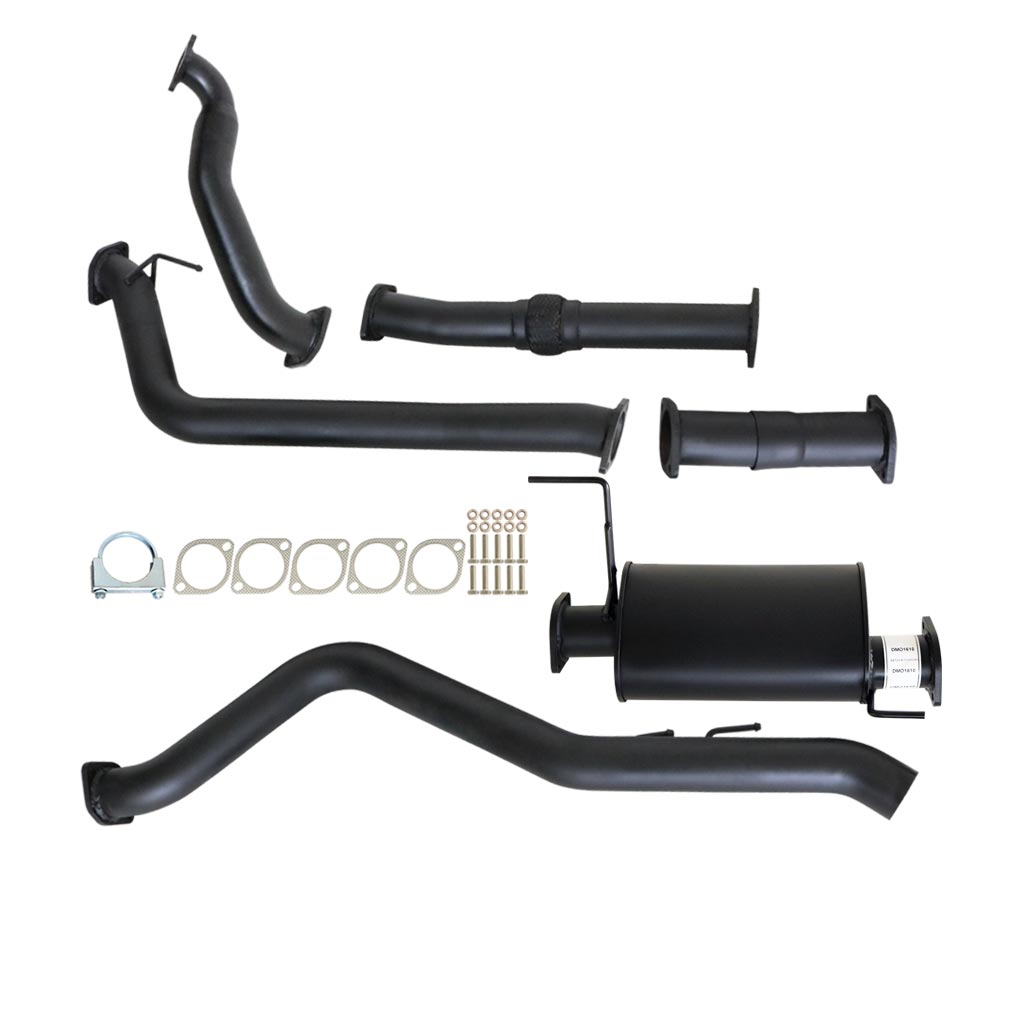 Isuzu D-MAX RC 2010-2012 3L 4JJ1-TC 3 Inch Turbo Back Exhaust system with pipes, muffler, and mounting hardware.