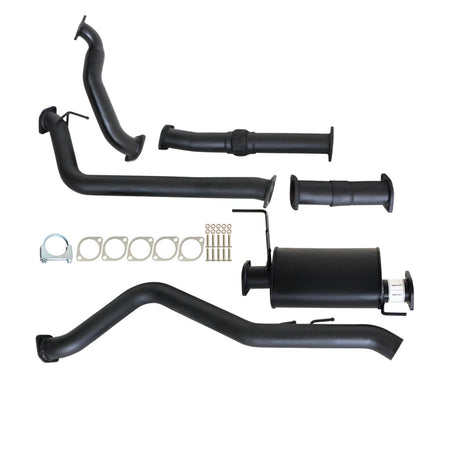 Isuzu D-MAX RC 2010-2012 3L 4JJ1-TC 3 Inch Turbo Back Exhaust system with pipes, muffler, and mounting hardware.