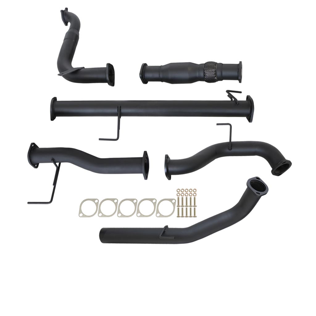Isuzu MUX 2013-2016 3L 3 Inch Turbo Back Exhaust black coated steel pipes and mounting hardware kit