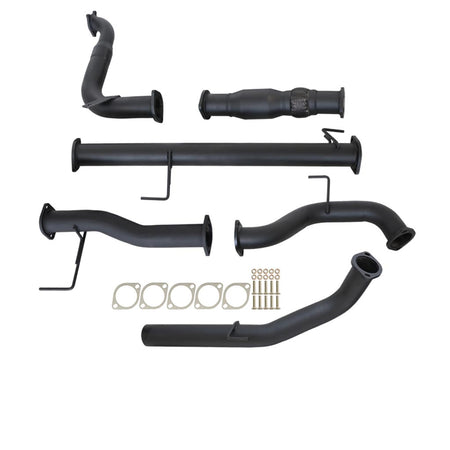 Isuzu MUX 2013-2016 3L 3 Inch Turbo Back Exhaust black coated steel pipes and mounting hardware kit