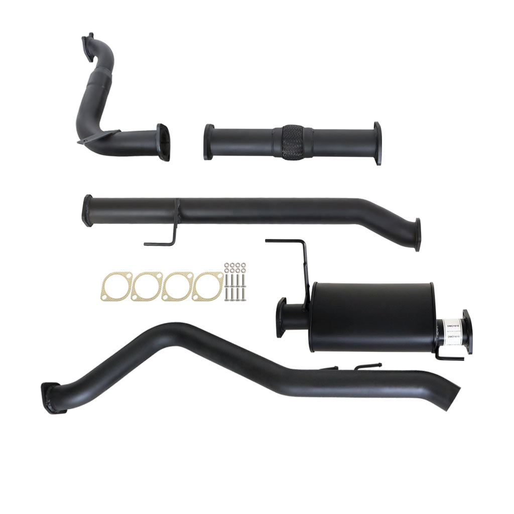 Isuzu D-MAX TF 2012-2016 3L 3 Inch Turbo Back Exhaust kit with mandrel bent black coated steel pipes and muffler