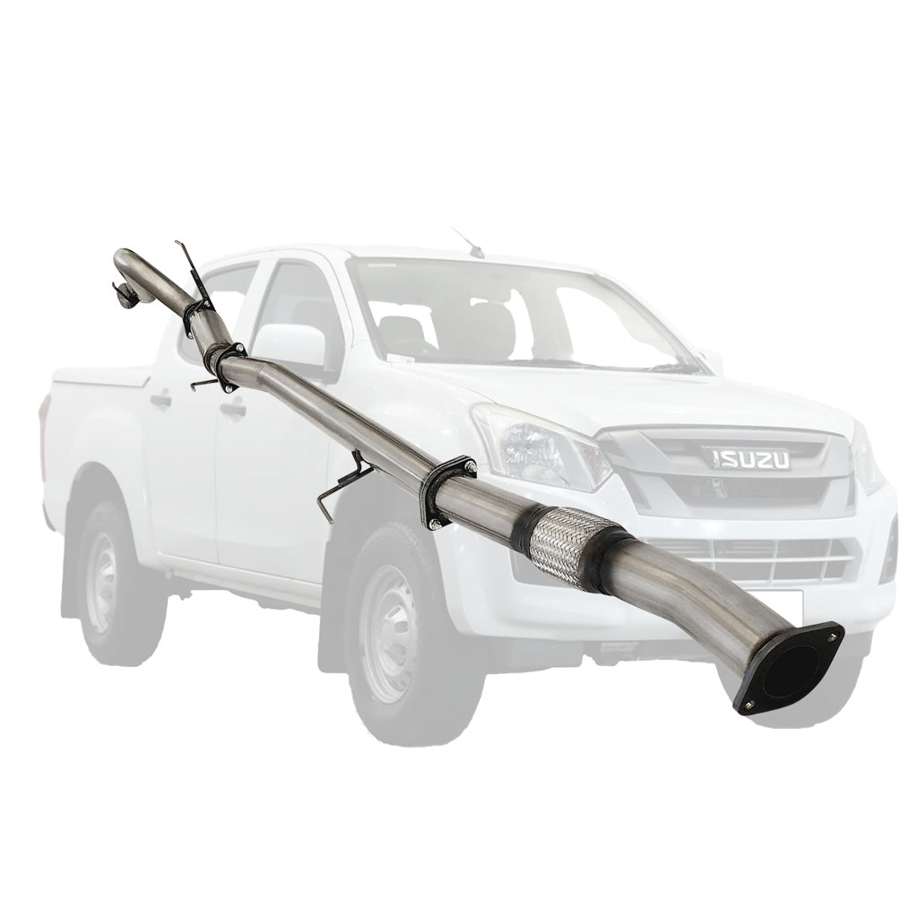 Isuzu D-MAX 2016 Onwards 3L 3 Inch DPF Back Exhaust stainless steel pipe with flex joint and mounting brackets