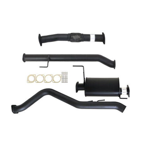 Isuzu D-MAX 2016 Onwards 3L 3 Inch DPF Back Exhaust with black coated steel pipes and muffler assembly components