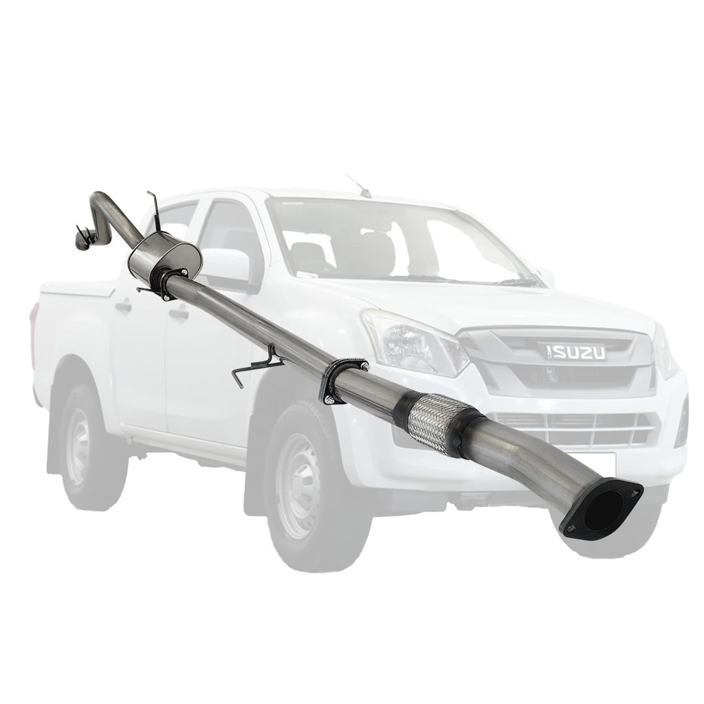 Isuzu D-MAX 2016 Onwards 3L 3 Inch DPF Back Exhaust made of stainless steel with mandrel bends and mounting brackets