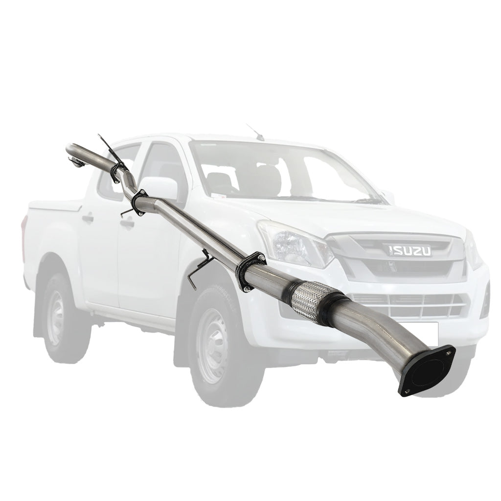 Isuzu D-MAX 2016 Onwards 3L 3 Inch DPF Back Exhaust stainless steel pipe with flex joint and mounting brackets