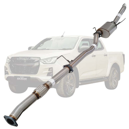 Isuzu D-MAX 2020 Onwards 3L 4JJ3-TCX 3 Inch DPF Back Exhaust stainless steel replacement exhaust system