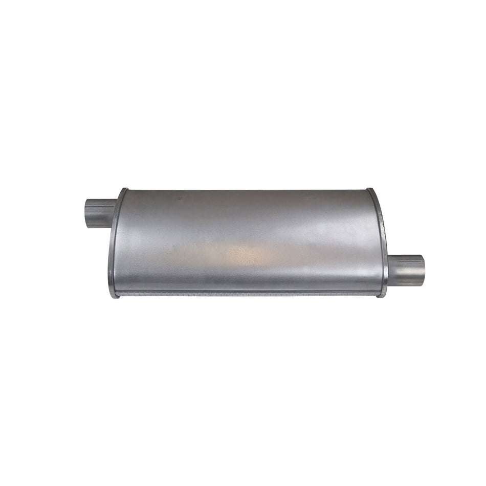 2" Universal Car Muffler 8" x 4" Oval 16" Long Tripleflow Offset/Offset