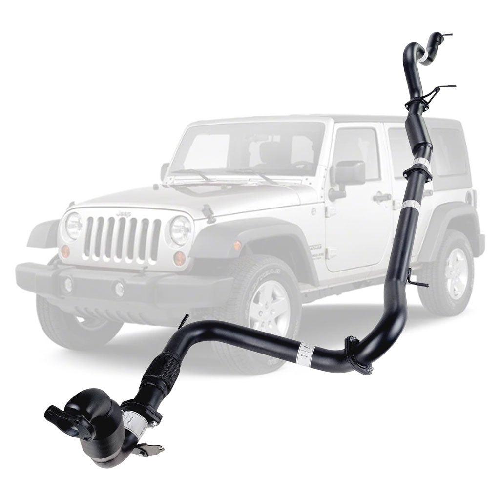 Jeep Wrangler JK 2007-2010 2.8L CRD 3 Inch Turbo Back Exhaust made of mandrel bent stainless steel tubing